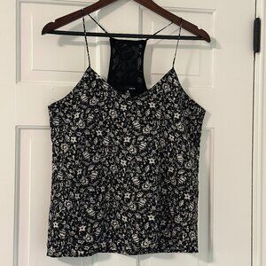 Aqua Black and White Tank - S